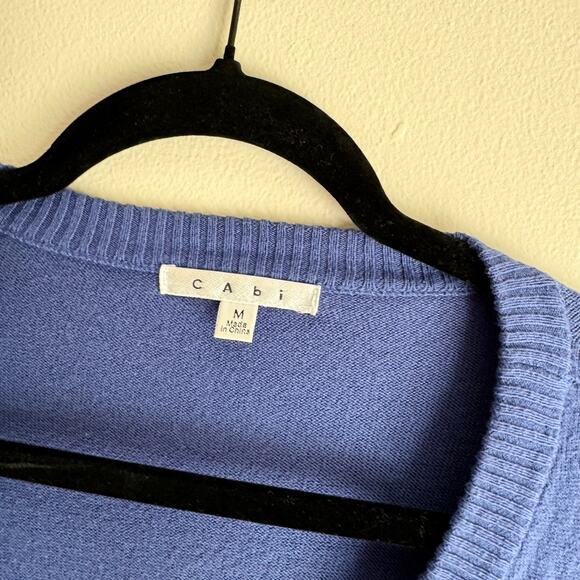 Cabi Blue with Gold Buttons V Neck Cadet Long Sleeve Cardigan Medium - Picture 3 of 7